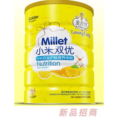 愛茵坊DHA雙益護暢果繽纖維核桃蓮子胡蘿卜蛋黃多維強化鐵興五谷燕麥小米雙優(yōu)米粉鐵聽