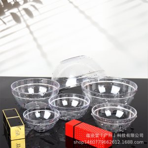 廠家批發(fā)加厚耐磨亞克力美容碗1號(hào)直徑6cm調(diào)膜碗套裝透明白面膜碗