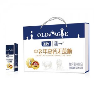 圣牧涵一中老年高鈣無蔗糖復(fù)合蛋白飲品250mlX12